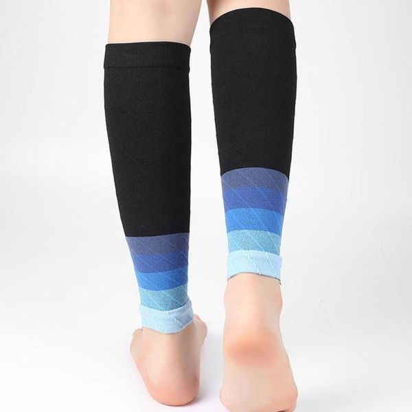 Calzini da uomo 1 paio di calze da leggings sfumate a compressione sportiva in nylon con cuciture precise e comode per l'escursionismo