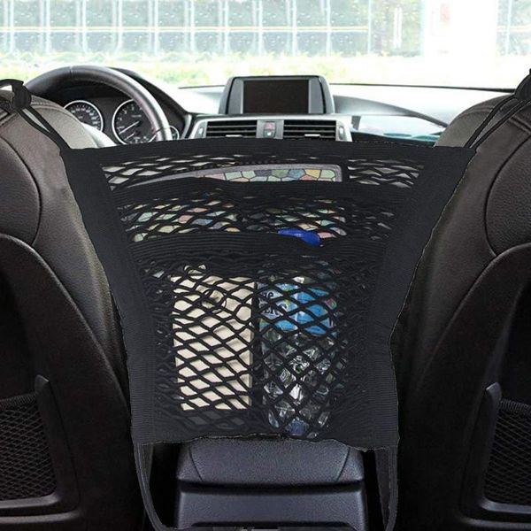 

car organizer 3-layer mesh seat back net bag barrier of backseat pet kids cargo tissue purse holder driver storage netting pouch