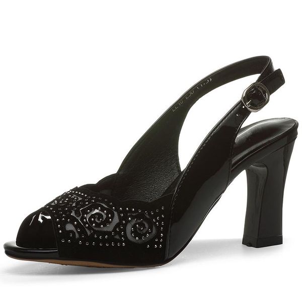 

arrival women sandals peep toe summer high heels black buckle elegant party wedding shoes woman yg-a0314