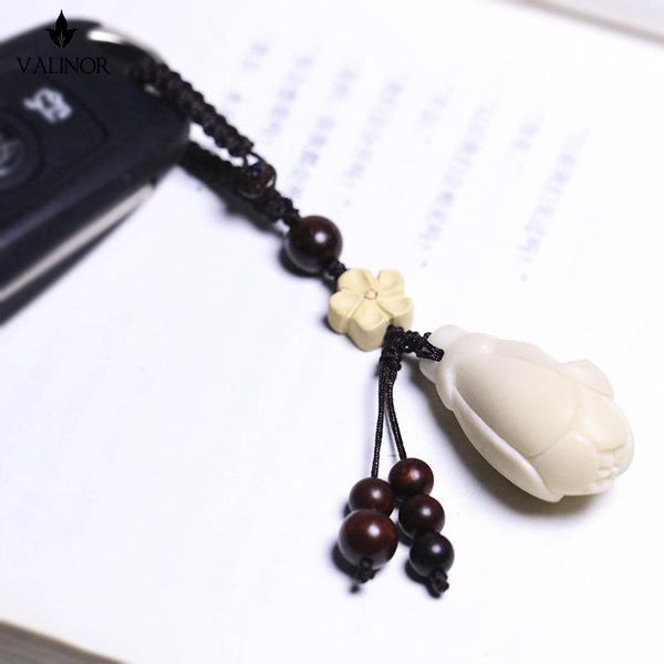 

ivory fruit bodhi carving magnolia flower keychain car c026 charm bracelets, Golden;silver