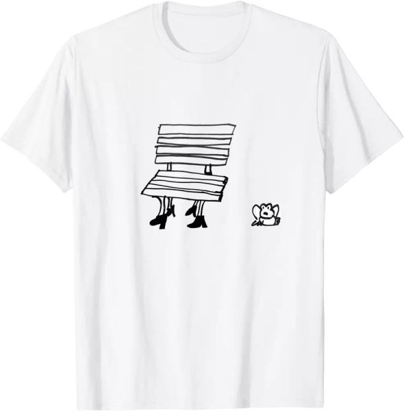 

bench with uneasy toad t-shirt, White;black