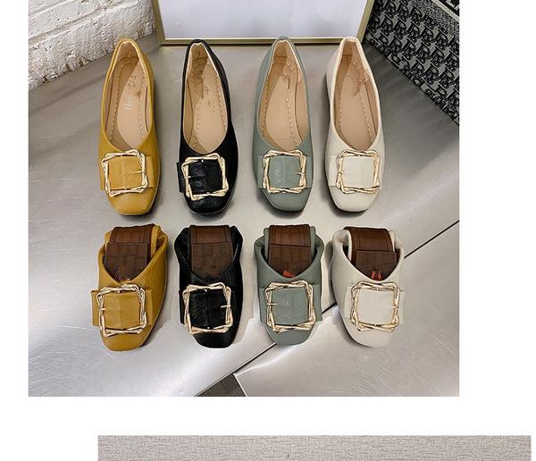 

2021 spring and autumn shoes with new style fashion flat bottom square head women's shoes#t993, Black