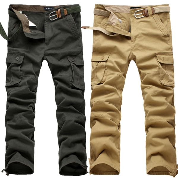

casual cotton quality large overalls 6 pocket pants men's, Blue