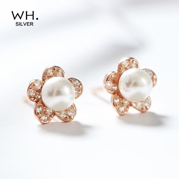 Stud Mode Süßwasser Perle Ohrringe Nette Kirschblüten Blume Für Frauen Weibliche Schmuck