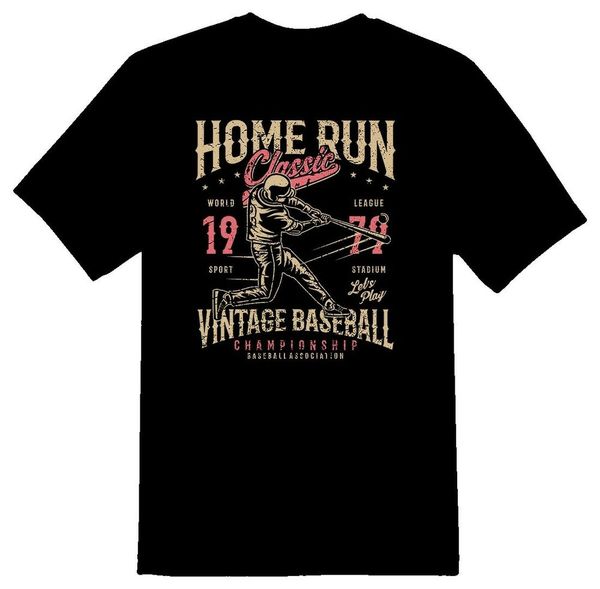 

home run classic vintage baseball tee shirt black or white, White;black