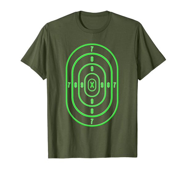 

shooting range target practice sheet green bullseye graphic t-shirt, White;black