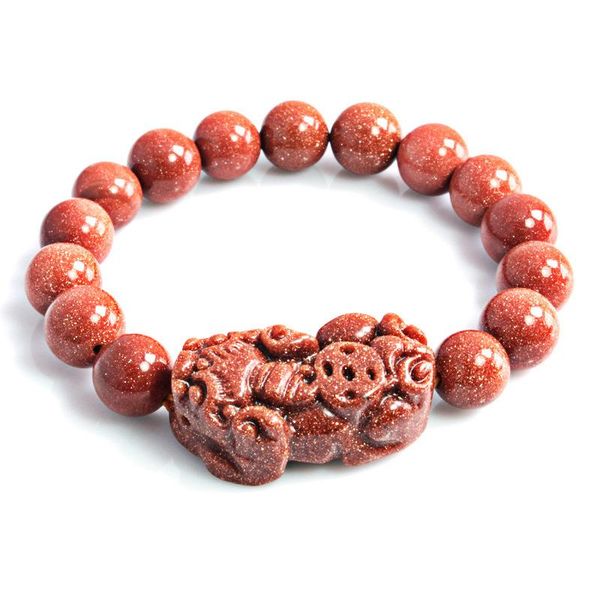 

link, chain natural sandstone bracelet stone gold elastic buddhism lucky, Black