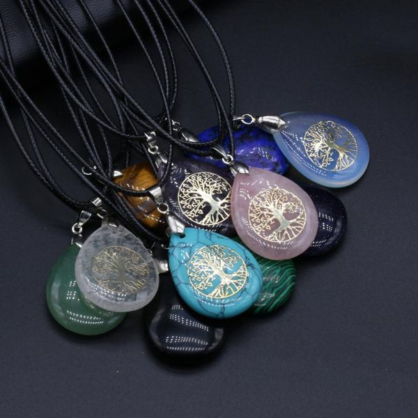 

charms natural stone pendant metal alloy seven chakra reiki healing diy jewelry accessories 25x32mm-chain length 40+5cm, Bronze;silver
