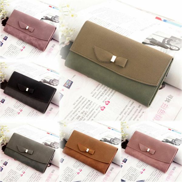 

wallets women leather wallet lady card coin holder long purse clutch bifold bag, Red;black