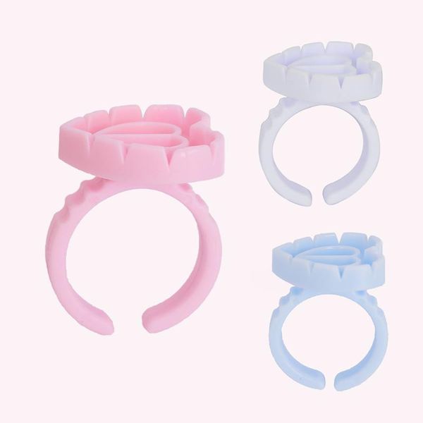 

false eyelashes 100pcs small glue holder ring cup disposable cups lash rings fanning blossom for eyelash extensions