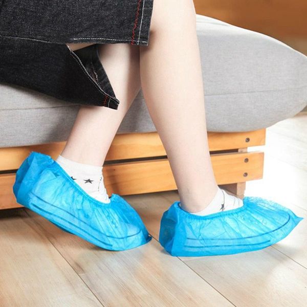 

100pcs safety shoe boots cover disposable plastic waterproof thick protective tools outdoor rainy day carpet cleaning covers