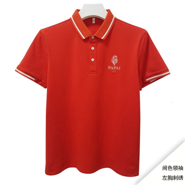 

men's polo shirt short sleeve sports lapel t-shirt splicing busins men's advertising shirt printing, Black