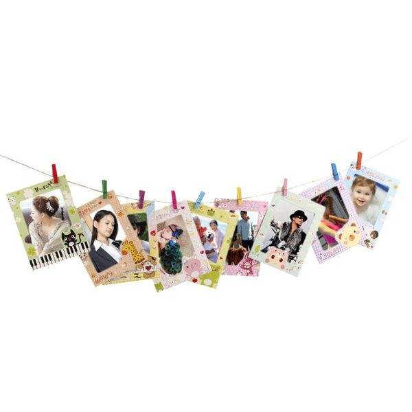 

frames and mouldings 9 pcs 6" cartoon animal hanging po frame clips rope wall decor gift