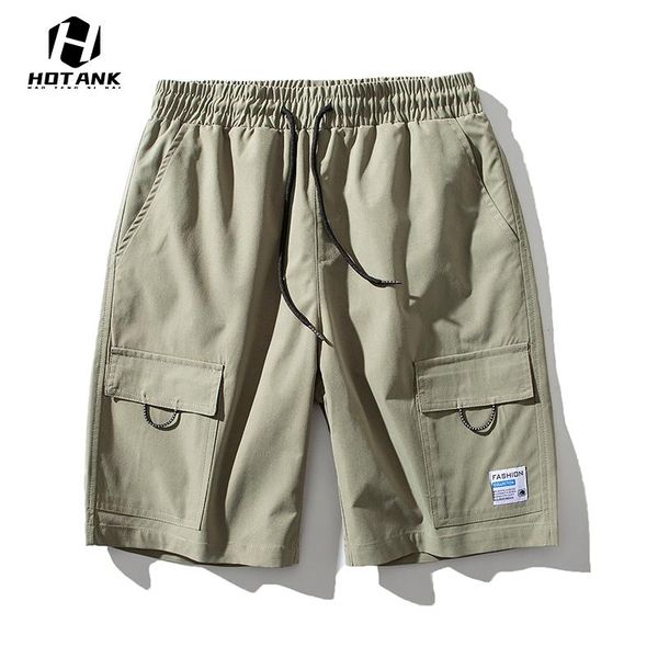 

men's shorts cargo mens summer thin loose casual fashion solid color five point men japanese trend streetwear, White;black
