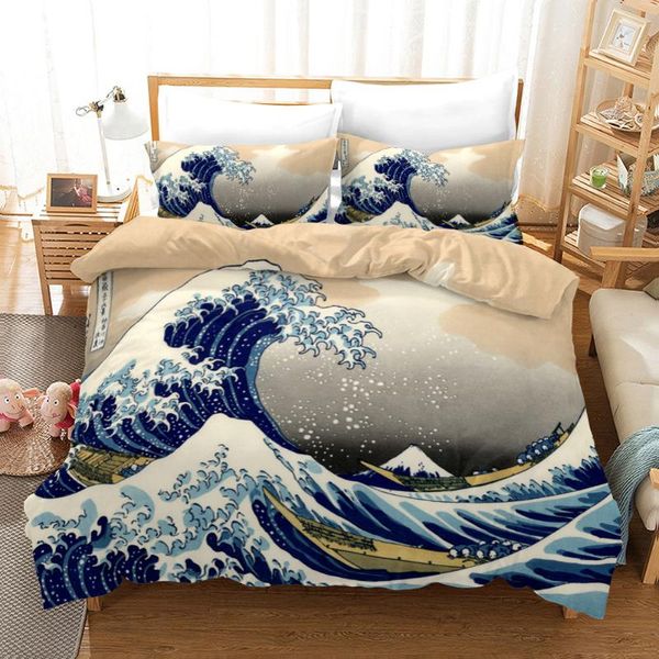 

samurai bedding set 3pcs japanese ghost horror theme decoration bedroom comforter cover tiger head duvet with pillowcases sets