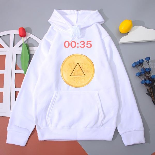 

women's hoodies & sweatshirts tintenfisch spiel runde sechs drucken frauen mode koreanischen stil weibliche lustige cartoon hoodie herb, Black