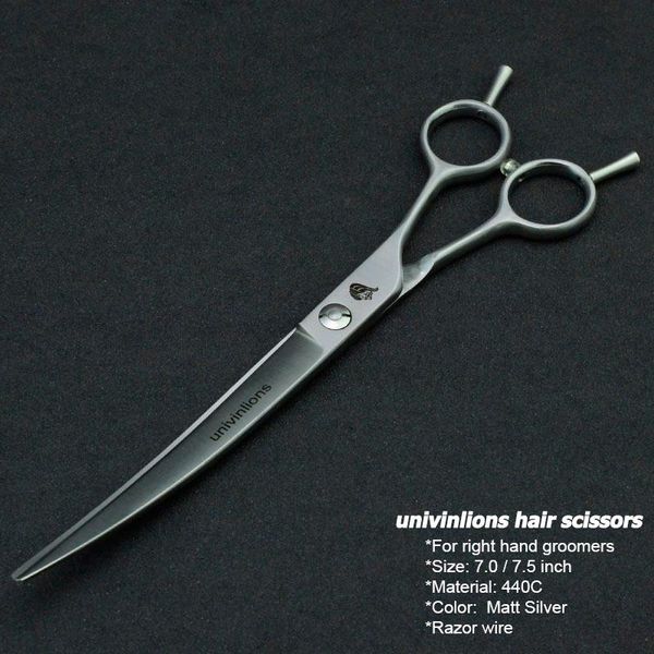 

hair scissors 7.5 inch pet dogs gromming cutting shears sharp edge animals cat up curved upward barbers tools