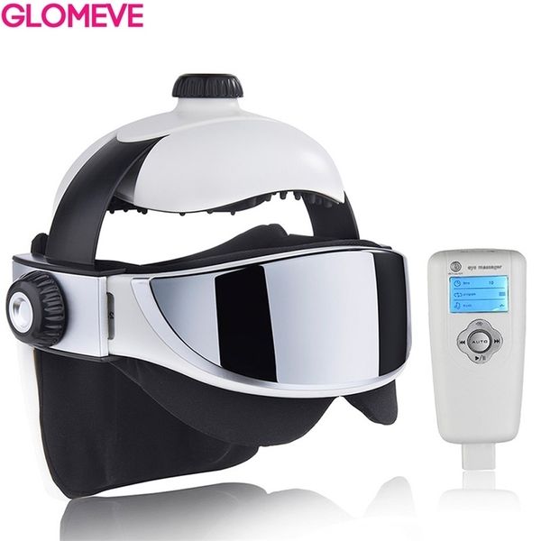 

head massager eye 2 in 1 relieve stress promote sleep music massage helmet automatic infrared pressure 220125