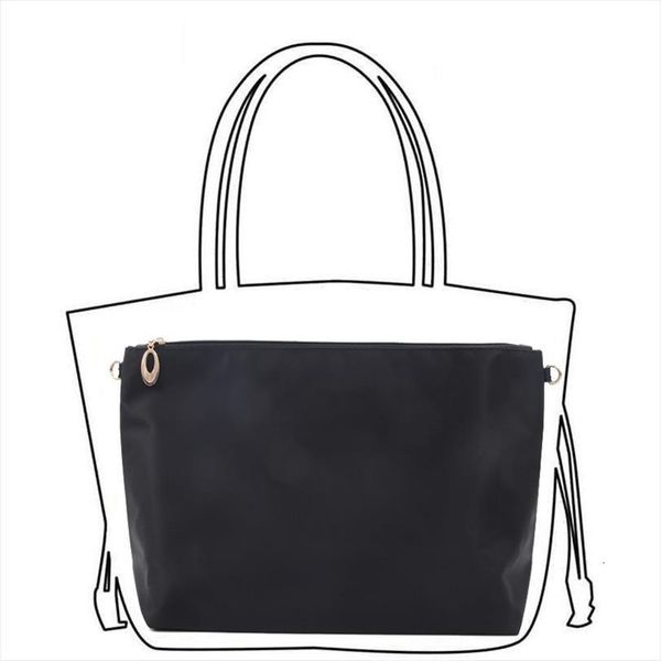 

black nylon insert organizer cosmetic bags with zipper pockets tote organize, portable purse bags, organizador bolso
