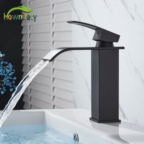 

chrome/nickel/orb/black basin sink faucet waterfall outlet vanity cold mixer crane tap deck mount one handle wash faucets