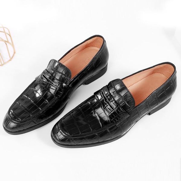 

dress shoes crocodile skin genuine leather business leisure youth formal black low men's men designer fashion luxury classic