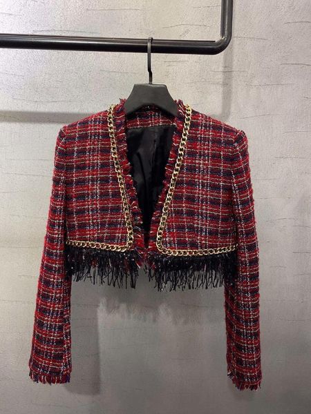 

women's jackets 2021 winner fashion women tweed jacket coat female tassel chains ddxgz2, Black;brown