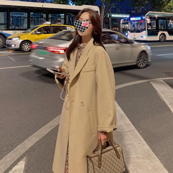 

women's wool & blends dahuayuan dhy autumn and winter woolen coat, Black