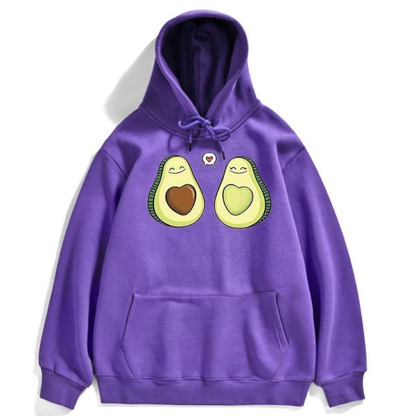 

women's hoodies & sweatshirts love avocado heart print womens cartoons fashion sweatshirt crewneck hip hop clothes vintage loose hoody, Black