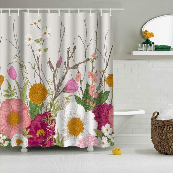 

shower curtains modern nordic style flowers ocean landscape simple art curtain windproof bathroom decoration home furnishing