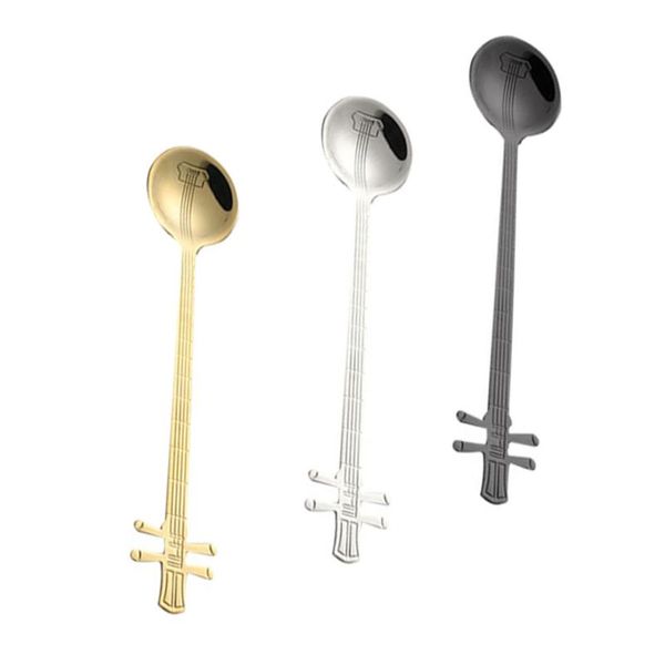 

spoons 3pcs cafe shop creative chic guitar design restaurant using