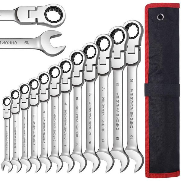 

professional hand tool sets flex head ratcheting wrench set,combination ended spanner kits, chrome vanadium steel tools socket key ratchet s