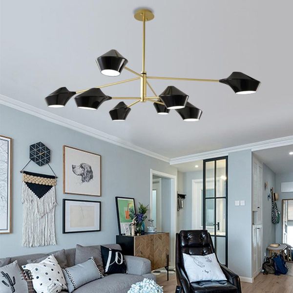 

chandeliers modern luxury designer black gold white long led ceiling suspended chandelier light lamp for hall bedroom corridor living room