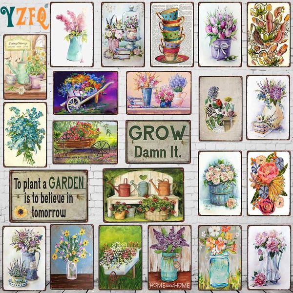 

plaque de fleurs de lavande en mÃ©tal, 30x20cm, dÃ©coration murale rÃ©tro, du-8331a