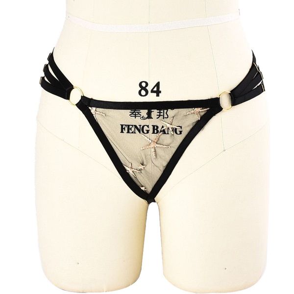 

bamboo like hollow harness t-pants seduce 2021 new underwear at night, Black;white