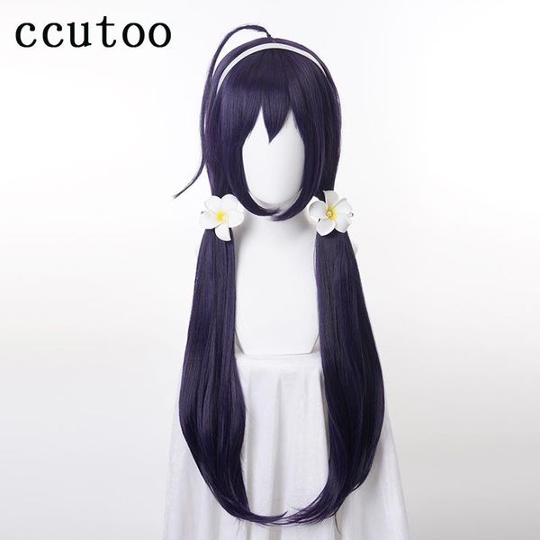 

synthetic wigs bungo stray dogs izumi kyouka wig long heat resistant hair cosplay +wig cap +hair accessories, Black