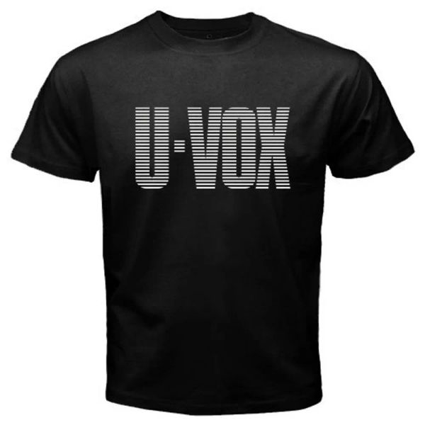

new ultravox u-vox logo men's black t-shirt size s-3xl, White;black