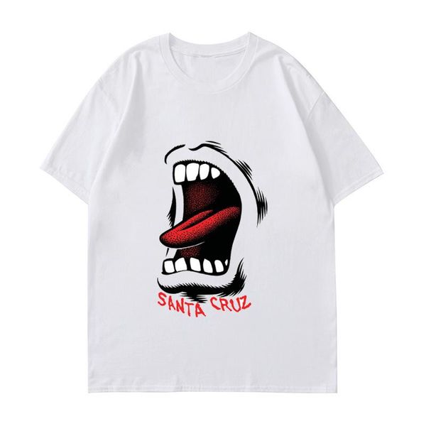 

men's t-shirts santa shriek ghost hand mens t shirt short sleeve summer cotton o-neck tee shirts loose comfortable woman clothes clothi, White;black