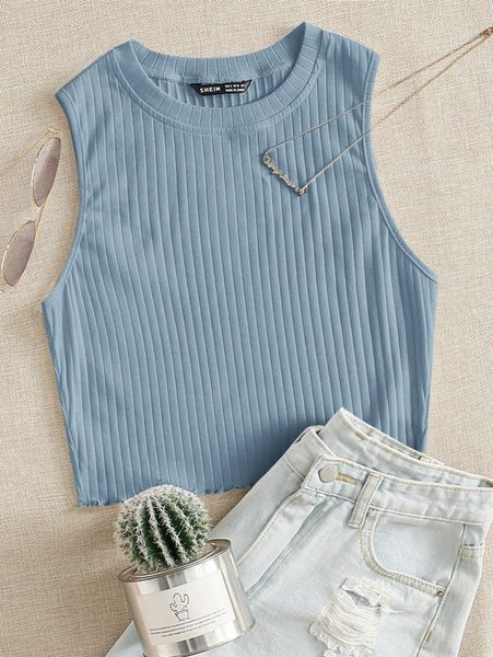 

rib-knit tank r4pm#, White