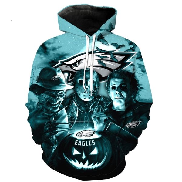 

aw2021 new men's football team graphic 3d printed hoodie loose bomber, Black