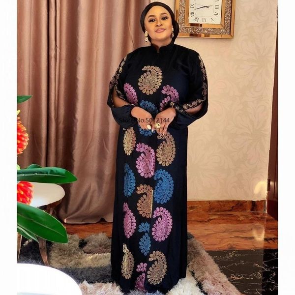 

ethnic clothing diamonds african dresses for women black africa muslim long dress fashion maxi lady, Red