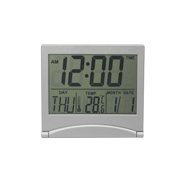 

desk & table clocks mirror alarm creative digital clock temperature lcd folding wall ultrathin travel calendar