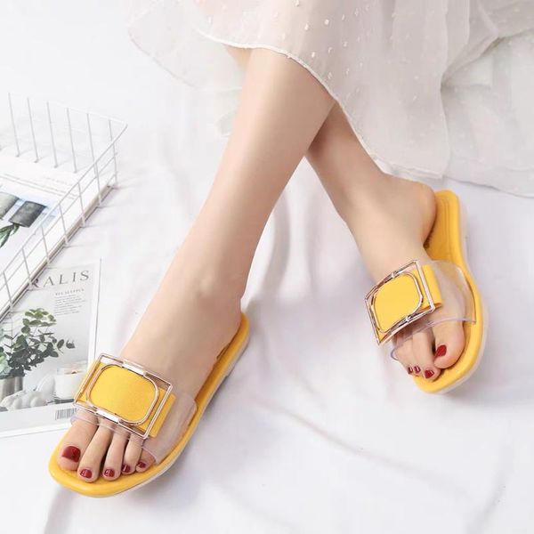 

slippers women buckle real leather slides shoes solid thick sole heels beach sandals outside flip flops summer rdfg5, Black