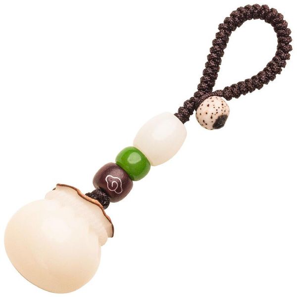 

keychains chinese bodhi carving car keychain original hand-woven money bag lucky pendant mobile phone chain, Silver