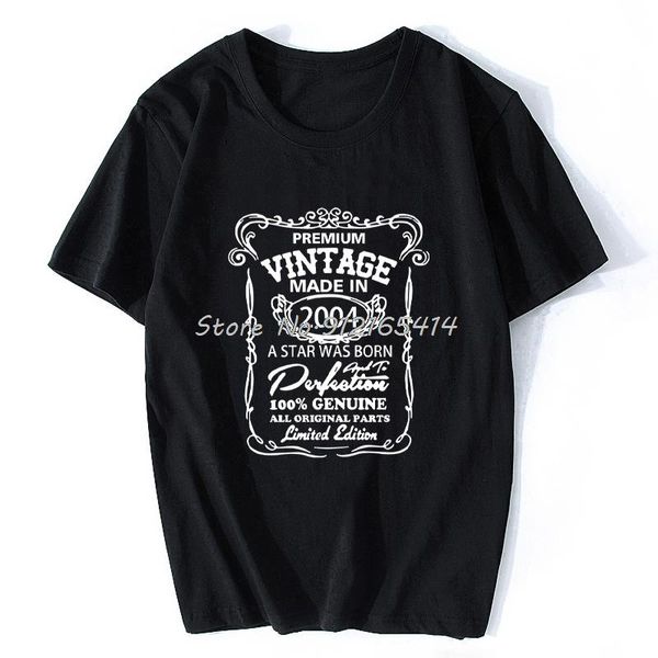 

men's t-shirts vintage limited edition in 2004 t shirt men dad father birthday gift t-shirt cotton world papa, White;black