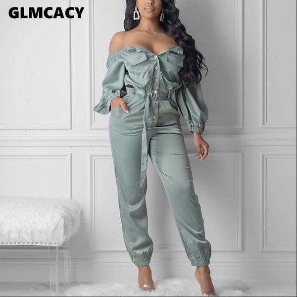 

streetwear off shoulder bow womens jumpsuit autumn casual solid loose ankle length pants plus size, Black;white