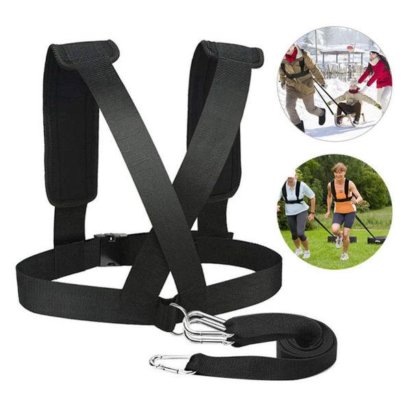 

black sled harness tire pulling strap fitness resistance strength training workout pad equipment kits accessories