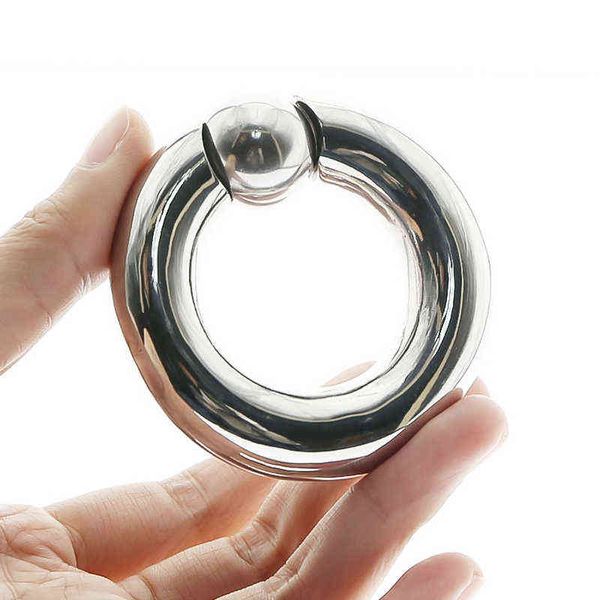 NXY Cockrings BDSM Cock Ring Maschio Acciaio inossidabile Blocco del pene Heavy Duty Peso Metal Ball Barella Scroto Ritardo Eiaculazione Giocattolo del sesso per gli uomini 1123