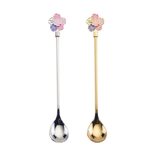 

stainless steel spoons gold silver mini for coffee tea dessert drink mixing milkshake spoon kitchen
