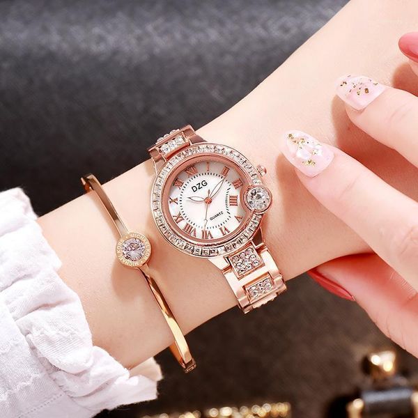 

wristwatches crystal full diamond exquisite small plate starry three-color quartz ladies watch, Slivery;brown