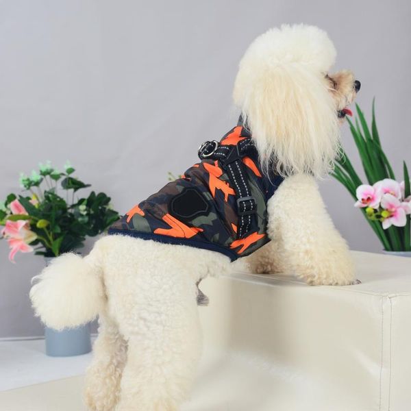

pet autumn winter skiing costume waterproof sleeveless cotton padded vest with durable chest strap harness dog apparel